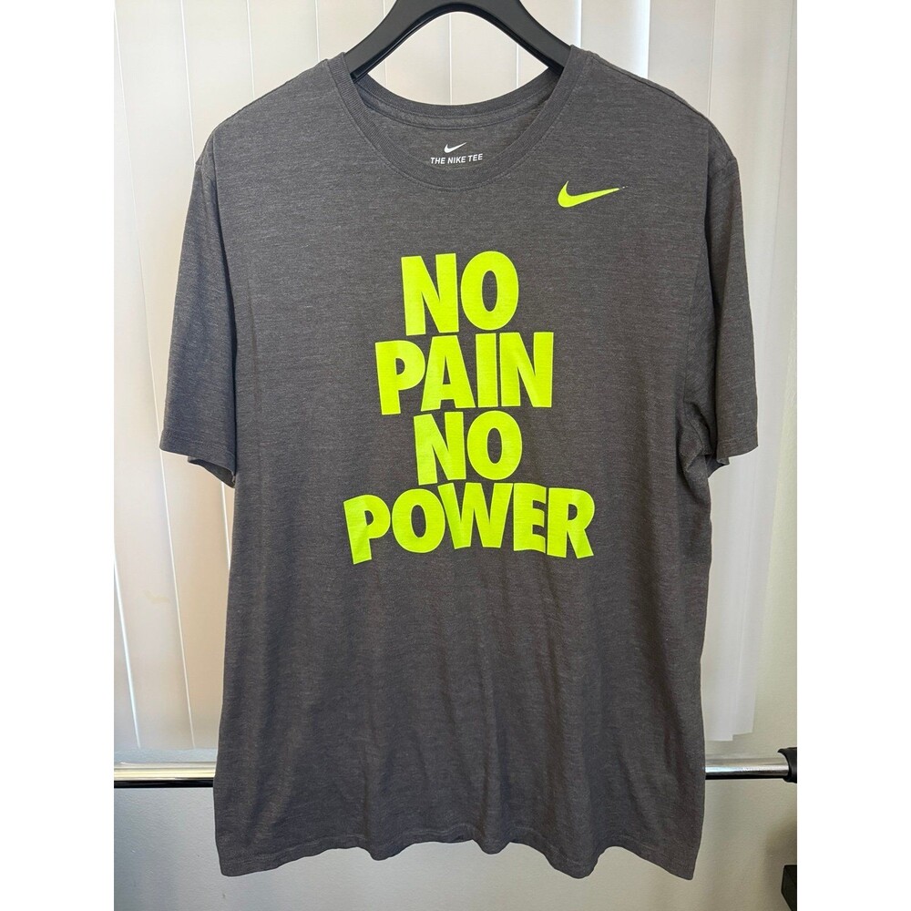 Men’s Nike “No Pain No Power" Gray The Nike Tee Shirt Size X-large